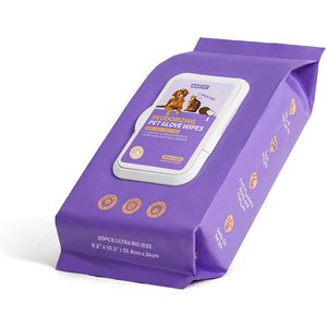 HICC PET Deodorizing Cat & Dog Glove Wipes, 20 count