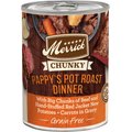 Merrick Chunky Grain-Free Wet Dog Food Pappy's Pot Roast Dinner, 12.7-oz can, case of 12