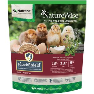 Nutrena NatureWise Chick Starter Grower 18% Protein Crumbles Poultry Feed, 7-lb bag