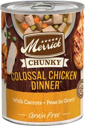 Merrick Chunky Grain-Free Wet Dog Food Colossal Chicken Dinner, 12.7-oz can, case of 12