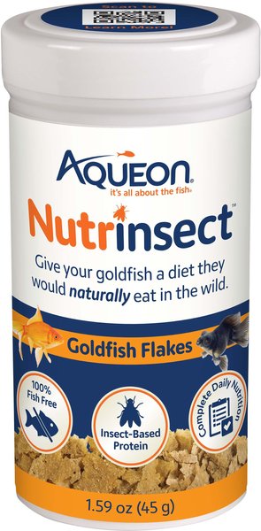 Aqueon Nutrinsect Fish-Free Fish Food Goldfish Flakes, 1.59-oz slide 1 of 7