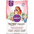 Halo Holistic Wild Salmon & Whitefish Small Breed Dog Food Recipe Healthy Weight, Dry Dog Food Bag, 4-lb bag 