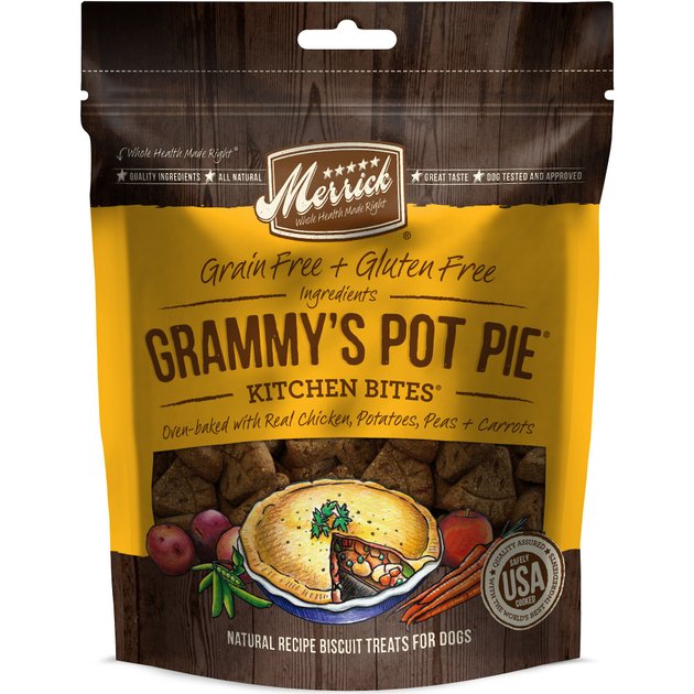 MERRICK Kitchen Bites Grammy's Pot Pie Grain-Free Biscuits Dog Treats ...