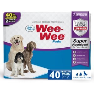 Wee-Wee Pads Unscented Super Absorbent Adult Dog Pee Pads, 24x24-in, 40 count