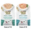 Fancy Feast Appetizers White Meat Chicken & Flaked Tuna Appetizer in Savory Broth Wet Food + Light Meat Tuna with a Scallop Topper Lickable Cat Treats