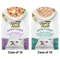 Fancy Feast Appetizers White Meat Chicken & Flaked Tuna Appetizer in Savory Broth Wet Food + Skipjack Tuna with a Sole Topper Lickable Cat Treats