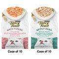 Fancy Feast Appetizers White Meat Chicken & Flaked Tuna Appetizer in Savory Broth Wet Food + Wild Alaskan Salmon in a Delicate Broth Lickable Cat Treats