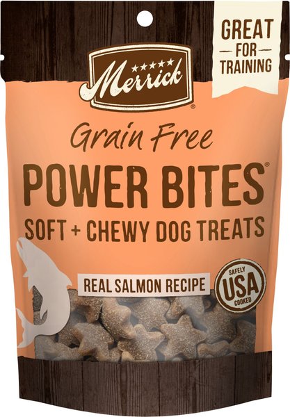 MERRICK Power Bites Real Salmon Recipe Grain Free Soft Chewy Dog