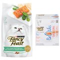 Fancy Feast Classic Collection Broths Variety Pack Complement Wet Food + Gourmet Ocean Fish & Salmon & Accents of Garden Greens Dry Cat Food