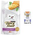 Fancy Feast Classic Broths Tuna, Shrimp & Whitefish Supplemental Wet Food + Purina Savory Chicken & Turkey Dry Cat Food