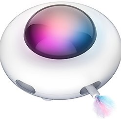 Shele UFO Interactive Cat Toy, White, Small