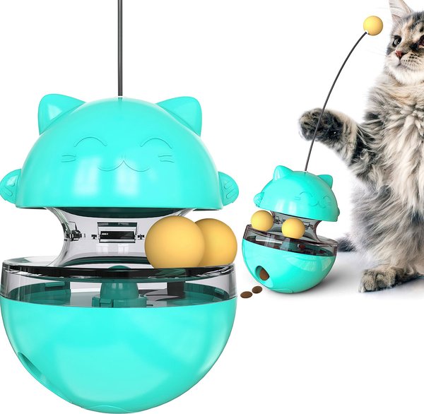 Shele Tumbler Interactive Cat Toy, Turquoise slide 1 of 8