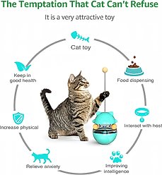 Shele Tumbler Interactive Cat Toy, Turquoise slide 2 of 8
