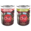 Purina ONE SmartBlend True Instinct Tender Cuts in Gravy with Real Chicken & Duck + Tender Cuts in Gravy with Real Beef & Wild-Caught Salmon Canned Dog Food