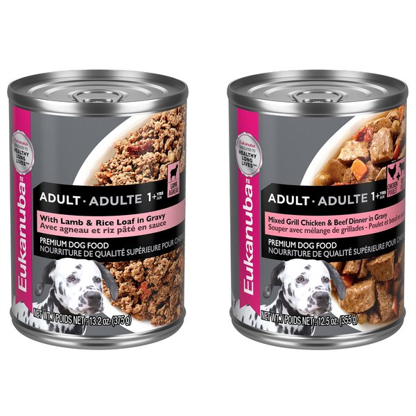 Eukanuba Mixed Grill Chicken & Beef Dinner in Gravy + Lamb & Rice Canned Dog Food slide 1 of 9