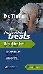 Dr. Tim's Natural Beef Liver Genuine Freeze-Dried Dog & Cat Treats, 6-oz bag slide 2 of 4