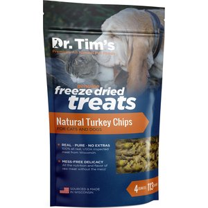 Dr. Tim's Natural Turkey Chips Genuine Freeze-Dried Dog & Cat Treats, 4-oz bag