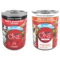 Purina ONE SmartBlend Tender Cuts in Gravy Lamb & Brown Rice Entree + Classic Ground Beef & Brown Rice Entrée Canned Dog Food