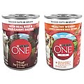 Purina ONE SmartBlend True Instinct Tender Cuts in Gravy with Real Beef & Wild-Caught Salmon + Tender Cuts in Gravy Lamb & Brown Rice Entree Canned Dog Food