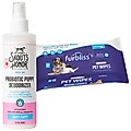 Skout's Honor Happy Puppy Probiotic Deodorizing Spray + Vetnique Labs Furbliss Cleansing & Deodorizing Paw & Body Dog & Cat Wipes
