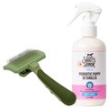 Skout's Honor Happy Puppy Probiotic Cat & Dog Hair Detangler + Safari Self-Cleaning Slicker Brush for Dogs