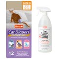 Skout's Honor Professional Strength Cat Urine & Odor Destroyer + Hartz Disposable Cat Diaper, 12 count, Small