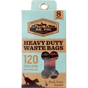 Dr. Pol Cow Printed Grass Scent Dog Waste Bag, 120 count