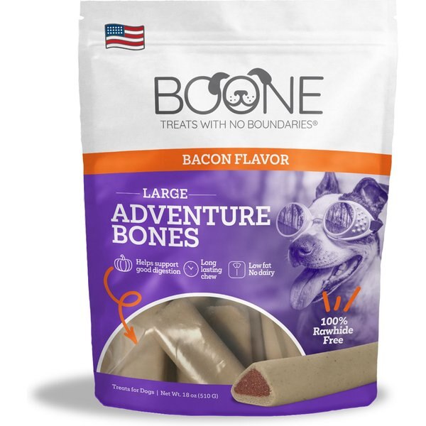 Threepaws Gourmet Coconut Bacon Bones Dog Treats, 7-oz bag