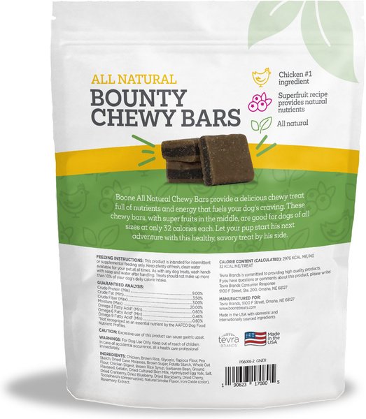 Boone Bounty Chewy Bars Super Fruit Dog Treats, 16-oz bag