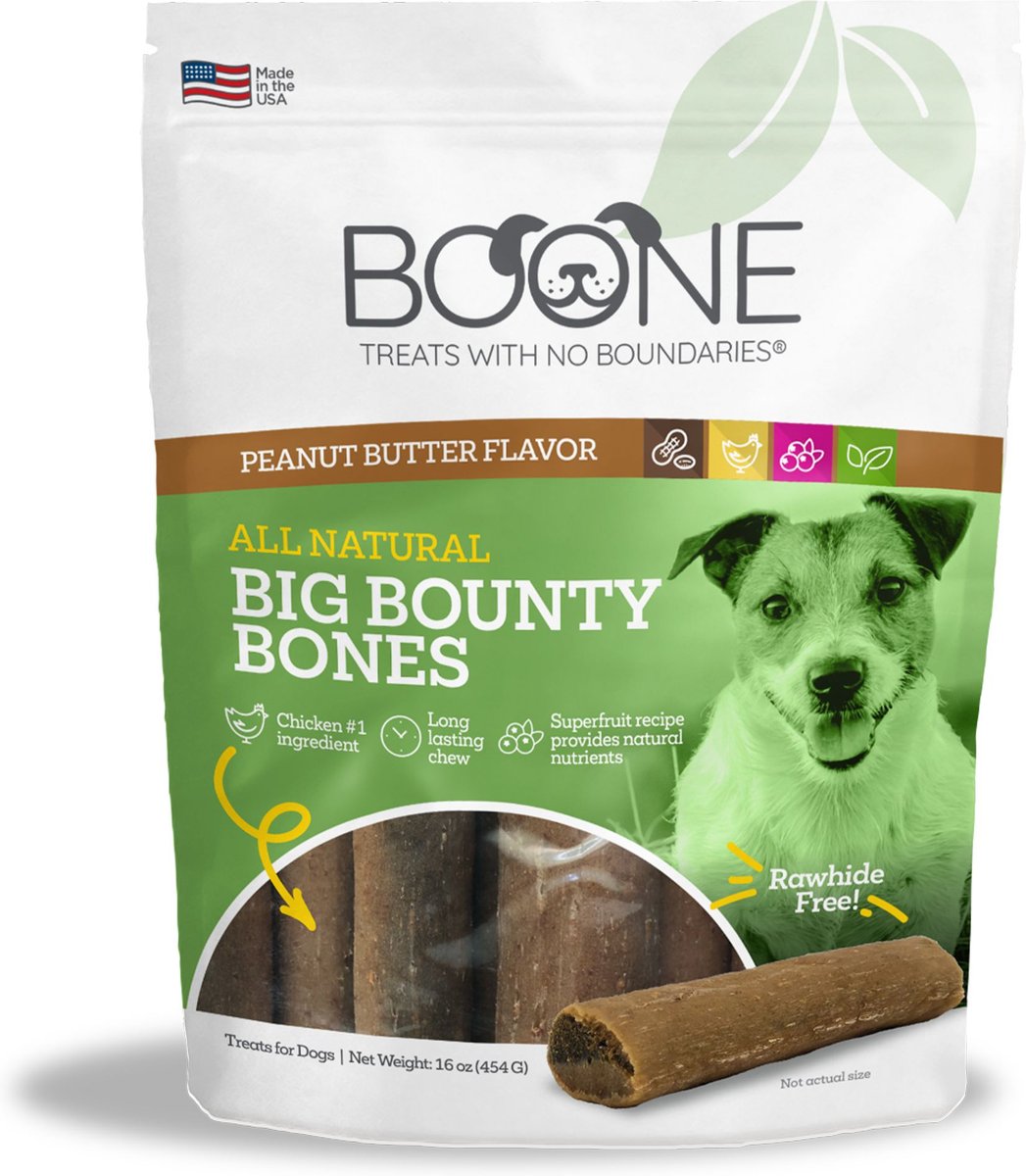 BOONE Bounty Big Bones Peanut Butter Flavor Dog Treats, 16oz abg