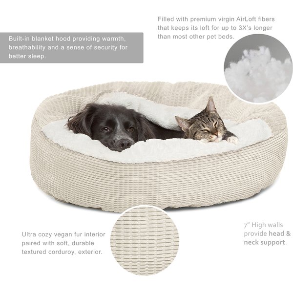 MIDWEST QuietTime Deluxe Hudson Bolster Cat & Dog Bed with Removable