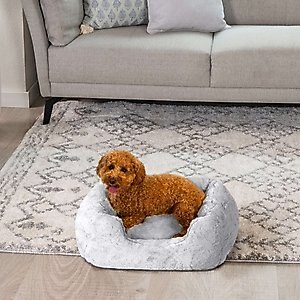 Best Friends by Sheri Soothe & Snooze Lounge Lux Memory Foam Rectangular Dog Bed, Grey, Small