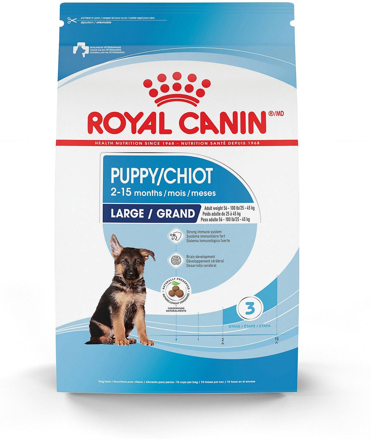 Glimp trek de wol over de ogen Mis ROYAL CANIN Size Health Nutrition Large Puppy Dry Dog Food, 30-lb bag -  Chewy.com