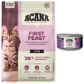 ACANA Chicken + Tuna Recipe in Bone Broth Wet Food + First Feast High-Protein Kitten Dry Cat Food