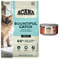 Bundle: Salmon + Chicken in Bone Broth Wet Food + Bountiful Catch High-Protein Dry Cat Food