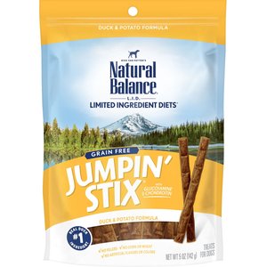 Natural Balance Limited Ingredient Diets Jumpin’ Stix Duck & Potato Formula Dog Treats, 5-oz bag