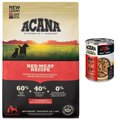 ACANA Premium Chunks Beef Recipe in Bone Broth Wet Food + Red Meat Recipe Dry Dog Food
