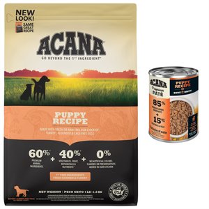 ACANA Premium Pate Puppy Recipe in Bone Broth Wet Food + Puppy Recipe Dry Puppy Food