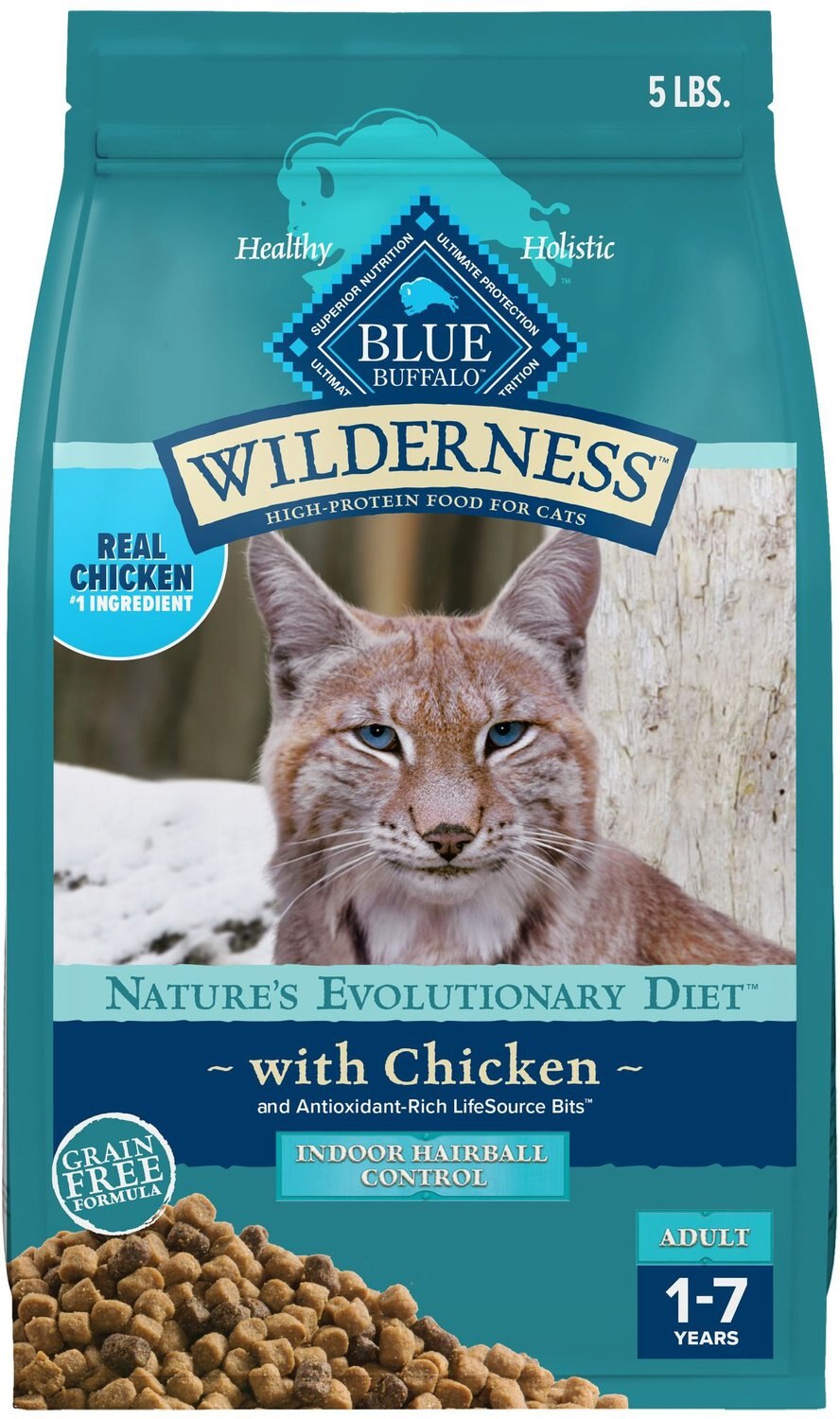 BLUE BUFFALO Wilderness Chicken Recipe Indoor Hairball Control Grain