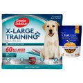 Simple Solution Extra Large Training Pads, 28" x 30", 50 count + Fruitables Skinny Minis Pumpkin & Berry Flavor Dog Treats