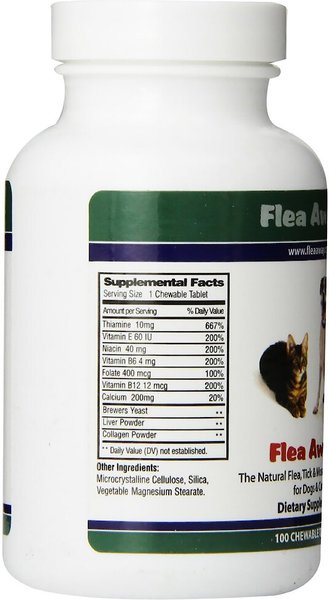 FLEA AWAY Flea Tick Oral Treatment for Dogs Cats 100 Chewable Tablets Chewy