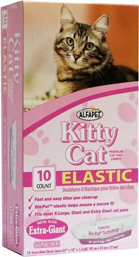 Alfa Pet Kitty Cat Elastic Litter Box Liners- Extra Giant, 10 count