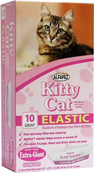 ALFA PET Kitty Cat Elastic Litter Box Liners- Extra Giant, 10 count -  Chewy.com