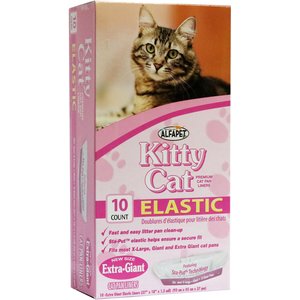 Alfa Pet Kitty Cat Elastic Litter Box Liners- Extra Giant, 10 count