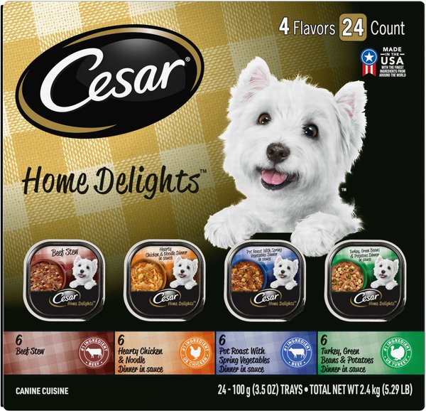 Cesar Home Delights Variety Pack Small Breed Adult Wet Dog Food, 3.5-oz tray, case of 24 slide 1 of 9