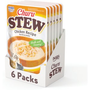 Inaba Churu Stew Chicken Recipe Grain-Free Lickable Cat Treats, 1.4-oz tube, 6 count