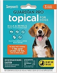 Sergeant's Guardian Pro Dog Flea & Tick Topical Treatment, under 33-lb, 3 count slide 1 of 9