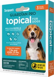 Sergeant's Guardian Pro Dog Flea & Tick Topical Treatment, under 33-lb, 3 count slide 2 of 9