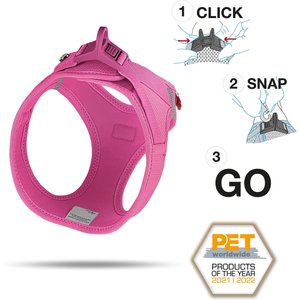 Curli Clasp Vest Air-Mesh Dog Harness, Fuchsia, Small