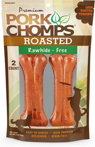 Premium Pork Chomps Roasted Pressed Bone Dog Treats, 4.5-in, 2 count slide 1 of 6
